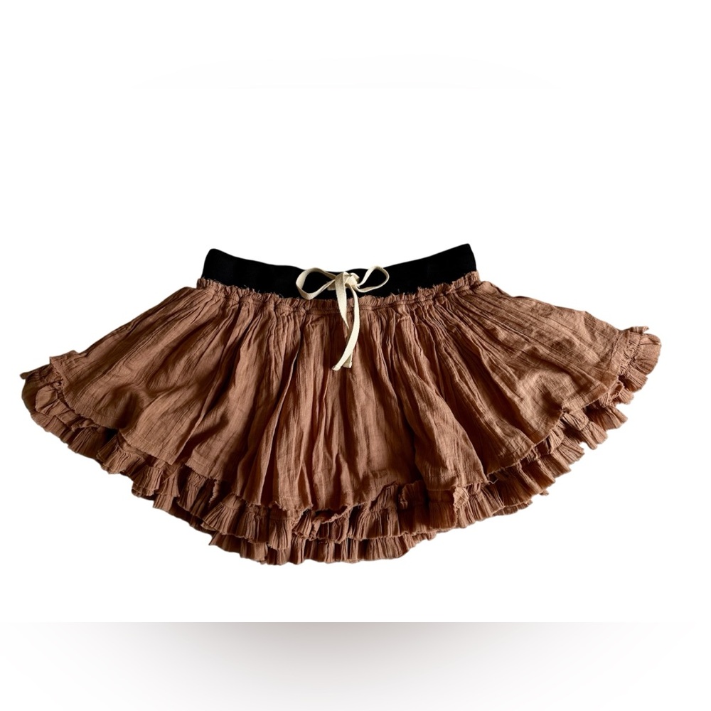 New! Free People Pretty Please Boho Mini Skirt flouncy, raw-edge hemline Small - Picture 4 of 7